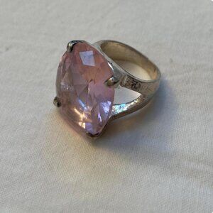 vintage sterling pink  fashion ring